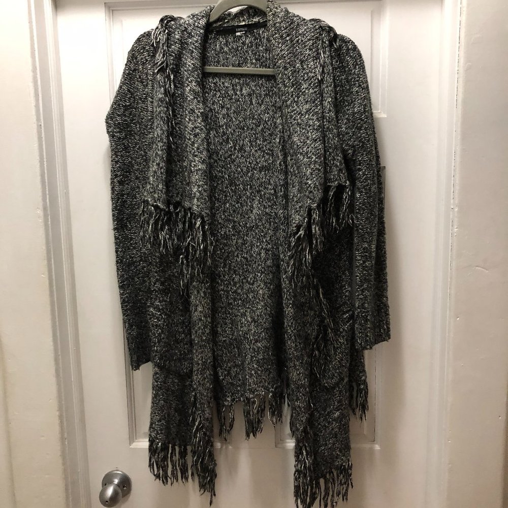 Kensie fringed shawl cardigan sweater